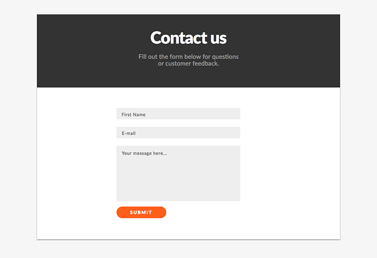 Example of average Contact Page