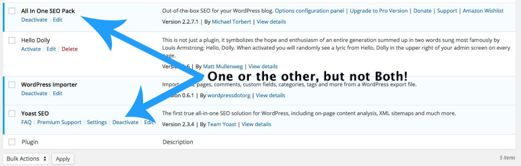 Pick-only-one-SEO-plugin