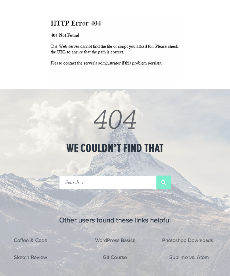 Good vs bad 404 page