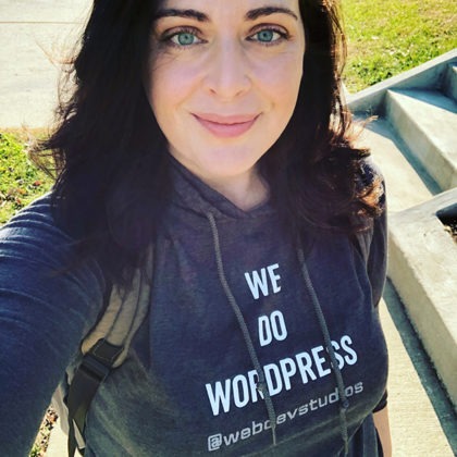 Photograph of Jodie Riccelli, the Director of Business Development for the WordPress website design and development agency WebDevStudios.