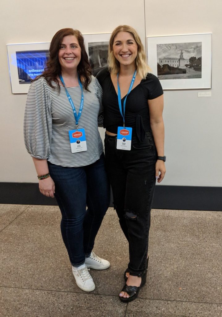 A phot of Jodie Riccelli and Shayda Torabi at WordCamp for Publishers in Chicago.