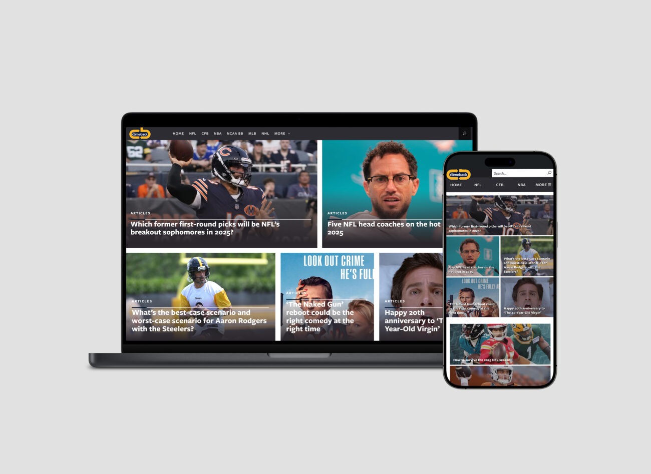 Heavy traffic sports news website developed by WebDevStudios