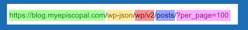 This is a color coded image of the URL: https://blog.myepiscopal.com/wp-json/wp/v2/posts/?per_page=100