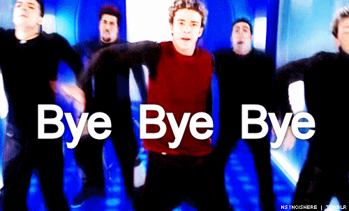 This is a GIF of the band NSYNC singing Bye Bye Bye.