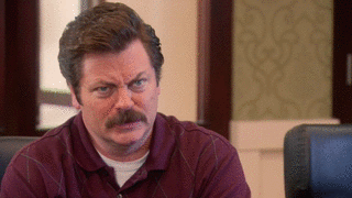 Ron Swanson from the TV show Parks and Rec: I regret nothing. The end.