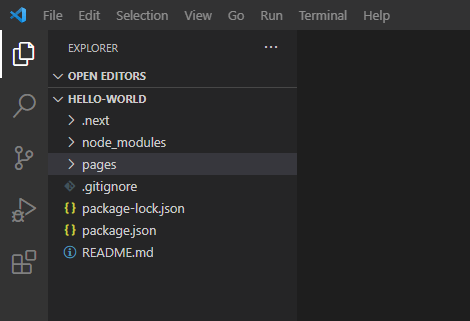 hello world folder structure