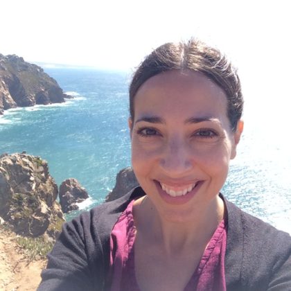 This is an outdoor selfie style photo of Rebecca Lockhart, a Project Manager at WebDevStudios.