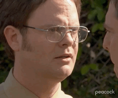 This is a GIF of Dwight from "The Office" saying, "Do it now."