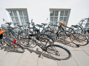 This is a photo of a collection of bicycles to represent the chaos of collecting too many WordPress plugins.