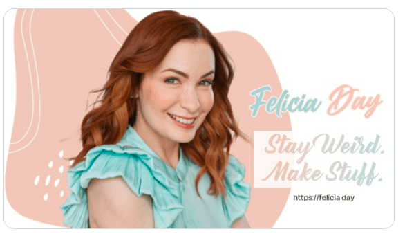 This is a screen shot from Felicia Day's home page of her new WordPress website redesign by WebDevStudios.