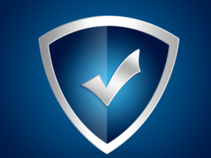 This is an image of a shield icon with a checkmark.