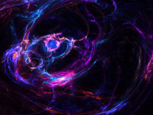 An abstract image of a spiral galaxy with purple and blue swirls. Used in a blog post about making a WordPress website Google-friendly using Core Web Vitals.