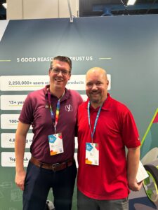 This is a photo of WebDevStudios CEO Brad Williams with Taco Verde of Yoast.