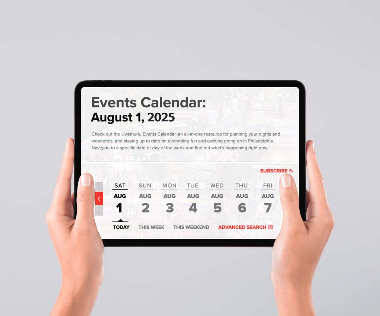 Events calendar designed by WebDevStudios