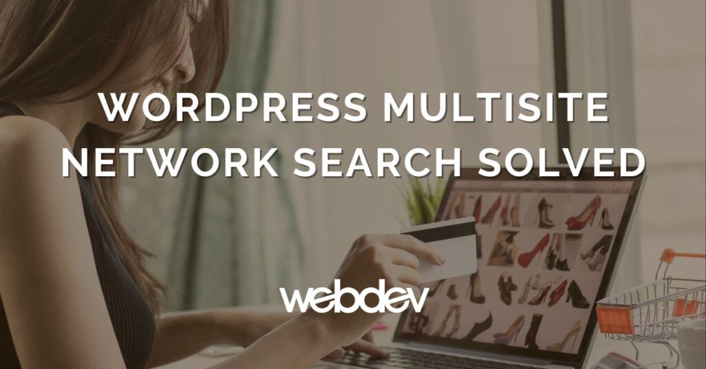 Photo of ecommerce search on desktop to show with women search for shoes as background