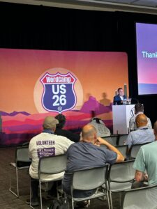 Alfredo presenting on Agentic AI Development at WordCamp US 2026